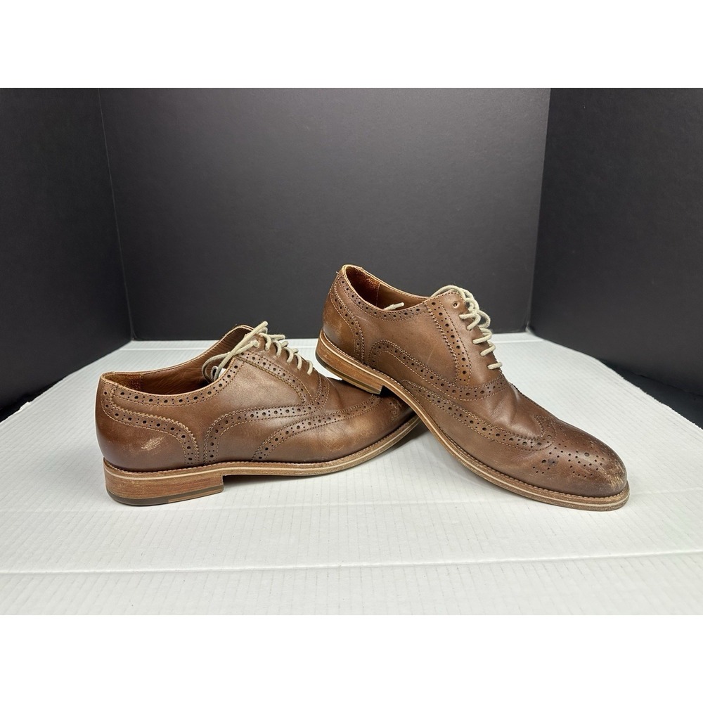 Warfield & Grand Men's Sz 9 Wing Tip Oxfords Roy 63606 Brown Dress See Pics